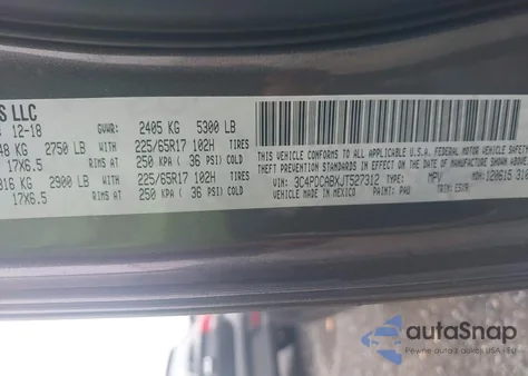 2018 Dodge Journey Se z USA, uszkodzony, nr VIN 3C4PDCABXJT527312